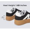 imageLUCKY STEP Womens Platform Gum Thick Sole Fashion Sneakers Classic Retro Rubber Low Top Casual Tennis Skate Walking ShoesBlackWhite