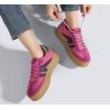 imageLUCKY STEP Womens Platform Gum Thick Sole Fashion Sneakers Classic Retro Rubber Low Top Casual Tennis Skate Walking ShoesFuchsiaBlack