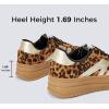 imageLUCKY STEP Womens Platform Gum Thick Sole Fashion Sneakers Classic Retro Rubber Low Top Casual Tennis Skate Walking ShoesLeopard