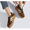 imageLUCKY STEP Womens Platform Gum Thick Sole Fashion Sneakers Classic Retro Rubber Low Top Casual Tennis Skate Walking ShoesLeopard