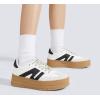 imageLUCKY STEP Womens Platform Gum Thick Sole Fashion Sneakers Classic Retro Rubber Low Top Casual Tennis Skate Walking ShoesWhiteBlack