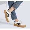imageLUCKY STEP Womens Platform Gum Thick Sole Fashion Sneakers Classic Retro Rubber Low Top Casual Tennis Skate Walking ShoesWhiteBlack