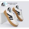 imageLUCKY STEP Womens Platform Gum Thick Sole Fashion Sneakers Classic Retro Rubber Low Top Casual Tennis Skate Walking ShoesWhiteBlack