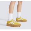 imageLUCKY STEP Womens Platform Gum Thick Sole Fashion Sneakers Classic Retro Rubber Low Top Casual Tennis Skate Walking ShoesYellow