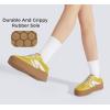 imageLUCKY STEP Womens Platform Gum Thick Sole Fashion Sneakers Classic Retro Rubber Low Top Casual Tennis Skate Walking ShoesYellow