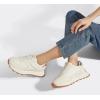 imageLUCKY STEP Womens Platform Retro Sneakers Classic Trainers Casual Footwear Tennis Running Chunky Laceup Stylish Walking ShoesBeige