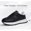 imageLUCKY STEP Womens Platform Retro Sneakers Classic Trainers Casual Footwear Tennis Running Chunky Laceup Stylish Walking ShoesBlack