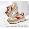 imageLUCKY STEP Womens Platform Retro Sneakers Classic Trainers Casual Footwear Tennis Running Chunky Laceup Stylish Walking ShoesBrownRed