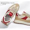 imageLUCKY STEP Womens Platform Retro Sneakers Classic Trainers Casual Footwear Tennis Running Chunky Laceup Stylish Walking ShoesBrownRed