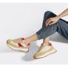imageLUCKY STEP Womens Platform Retro Sneakers Classic Trainers Casual Footwear Tennis Running Chunky Laceup Stylish Walking ShoesBrownRed