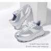 imageLUCKY STEP Womens Platform Retro Sneakers Classic Trainers Casual Footwear Tennis Running Chunky Laceup Stylish Walking ShoesSilver