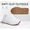 imageLUCKY STEP Womens Platform Retro Sneakers Classic Trainers Casual Footwear Tennis Running Chunky Laceup Stylish Walking ShoesWhite