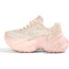 imageLUCKY STEP Womens Chunky Sneakers Platform Fashion Rhinestone Sparkly Dad Walking Shoes Butterfly Lace Wedge Casual Shiny Thick Sole FootwearNude