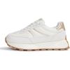 imageLUCKY STEP Womens Platform Retro Sneakers Classic Trainers Casual Footwear Tennis Running Chunky Laceup Stylish Walking ShoesBeige