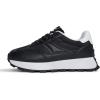 imageLUCKY STEP Womens Platform Retro Sneakers Classic Trainers Casual Footwear Tennis Running Chunky Laceup Stylish Walking ShoesBlack