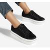 imageLUCKY STEP Womens Chunky Fashion Sneakers High Platform Rhinestone Butterfly Casual Faux Leather Durable Walking Tennis ShoesBlack