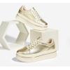 imageLUCKY STEP Womens Chunky Fashion Sneakers High Platform Rhinestone Butterfly Casual Faux Leather Durable Walking Tennis ShoesGold