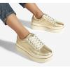 imageLUCKY STEP Womens Chunky Fashion Sneakers High Platform Rhinestone Butterfly Casual Faux Leather Durable Walking Tennis ShoesGold