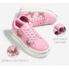imageLUCKY STEP Womens Chunky Fashion Sneakers High Platform Rhinestone Butterfly Casual Faux Leather Durable Walking Tennis ShoesPink