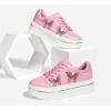 imageLUCKY STEP Womens Chunky Fashion Sneakers High Platform Rhinestone Butterfly Casual Faux Leather Durable Walking Tennis ShoesPink