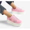 imageLUCKY STEP Womens Chunky Fashion Sneakers High Platform Rhinestone Butterfly Casual Faux Leather Durable Walking Tennis ShoesPink