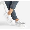 imageLUCKY STEP Womens Chunky Fashion Sneakers High Platform Rhinestone Butterfly Casual Faux Leather Durable Walking Tennis ShoesSilver