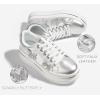 imageLUCKY STEP Womens Chunky Fashion Sneakers High Platform Rhinestone Butterfly Casual Faux Leather Durable Walking Tennis ShoesSilver