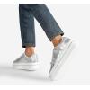 imageLUCKY STEP Womens Chunky Fashion Sneakers High Platform Rhinestone Butterfly Casual Faux Leather Durable Walking Tennis ShoesSilver