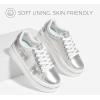imageLUCKY STEP Womens Chunky Fashion Sneakers High Platform Rhinestone Butterfly Casual Faux Leather Durable Walking Tennis ShoesSilver