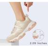 imageLUCKY STEP Womens Chunky Sneakers Fashion Platform Retro Tennis Casual Classic Cute Dad AntiSlip Stylish Walking Sport ShoesBeige