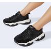 imageLUCKY STEP Womens Chunky Sneakers Fashion Platform Retro Tennis Casual Classic Cute Dad AntiSlip Stylish Walking Sport ShoesBlack