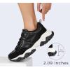 imageLUCKY STEP Womens Chunky Sneakers Fashion Platform Retro Tennis Casual Classic Cute Dad AntiSlip Stylish Walking Sport ShoesBlack
