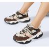 imageLUCKY STEP Womens Chunky Sneakers Fashion Platform Retro Tennis Casual Classic Cute Dad AntiSlip Stylish Walking Sport ShoesBrown Multi
