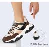 imageLUCKY STEP Womens Chunky Sneakers Fashion Platform Retro Tennis Casual Classic Cute Dad AntiSlip Stylish Walking Sport ShoesBrown Multi