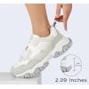 imageLUCKY STEP Womens Chunky Sneakers Fashion Platform Retro Tennis Casual Classic Cute Dad AntiSlip Stylish Walking Sport ShoesWhiteGrey