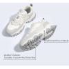 imageLUCKY STEP Womens Chunky Sneakers Fashion Platform Retro Tennis Casual Classic Cute Dad AntiSlip Stylish Walking Sport ShoesWhiteGrey