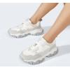 imageLUCKY STEP Womens Chunky Sneakers Fashion Platform Retro Tennis Casual Classic Cute Dad AntiSlip Stylish Walking Sport ShoesWhiteGrey