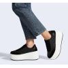 imageLUCKY STEP Womens Platform Chunky Sneakers Fashion Star Glitter Sparkly Wedge Walking Shoes High Heel Casual Shiny Thick Sole FootwearBlack Glitter