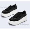 imageLUCKY STEP Womens Platform Chunky Sneakers Fashion Star Glitter Sparkly Wedge Walking Shoes High Heel Casual Shiny Thick Sole FootwearBlack Glitter