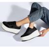 imageLUCKY STEP Womens Platform Chunky Sneakers Fashion Star Glitter Sparkly Wedge Walking Shoes High Heel Casual Shiny Thick Sole FootwearBlack Glitter