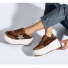 imageLUCKY STEP Womens Platform Chunky Sneakers Fashion Star Glitter Sparkly Wedge Walking Shoes High Heel Casual Shiny Thick Sole FootwearLeopard