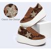 imageLUCKY STEP Womens Platform Chunky Sneakers Fashion Star Glitter Sparkly Wedge Walking Shoes High Heel Casual Shiny Thick Sole FootwearLeopard