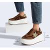 imageLUCKY STEP Womens Platform Chunky Sneakers Fashion Star Glitter Sparkly Wedge Walking Shoes High Heel Casual Shiny Thick Sole FootwearLeopard