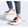 imageLUCKY STEP Womens Platform Chunky Sneakers Fashion Star Glitter Sparkly Wedge Walking Shoes High Heel Casual Shiny Thick Sole FootwearRedWhite