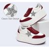 imageLUCKY STEP Womens Platform Chunky Sneakers Fashion Star Glitter Sparkly Wedge Walking Shoes High Heel Casual Shiny Thick Sole FootwearRedWhite