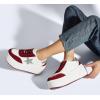 imageLUCKY STEP Womens Platform Chunky Sneakers Fashion Star Glitter Sparkly Wedge Walking Shoes High Heel Casual Shiny Thick Sole FootwearRedWhite