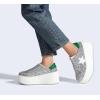 imageLUCKY STEP Womens Platform Chunky Sneakers Fashion Star Glitter Sparkly Wedge Walking Shoes High Heel Casual Shiny Thick Sole FootwearSilver Glitter