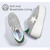 imageLUCKY STEP Womens Platform Chunky Sneakers Fashion Star Glitter Sparkly Wedge Walking Shoes High Heel Casual Shiny Thick Sole FootwearSilver Glitter