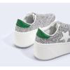imageLUCKY STEP Womens Platform Chunky Sneakers Fashion Star Glitter Sparkly Wedge Walking Shoes High Heel Casual Shiny Thick Sole FootwearSilver Glitter
