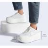imageLUCKY STEP Womens Platform Chunky Sneakers Fashion Star Glitter Sparkly Wedge Walking Shoes High Heel Casual Shiny Thick Sole FootwearWhite Glitter